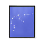 Aquarius Zodiac Star Constellation Line Art Periwinkle Purple Framed Canvas Print Gallery Image 8