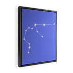Aquarius Zodiac Star Constellation Line Art Periwinkle Purple Framed Canvas Print Gallery Image 2