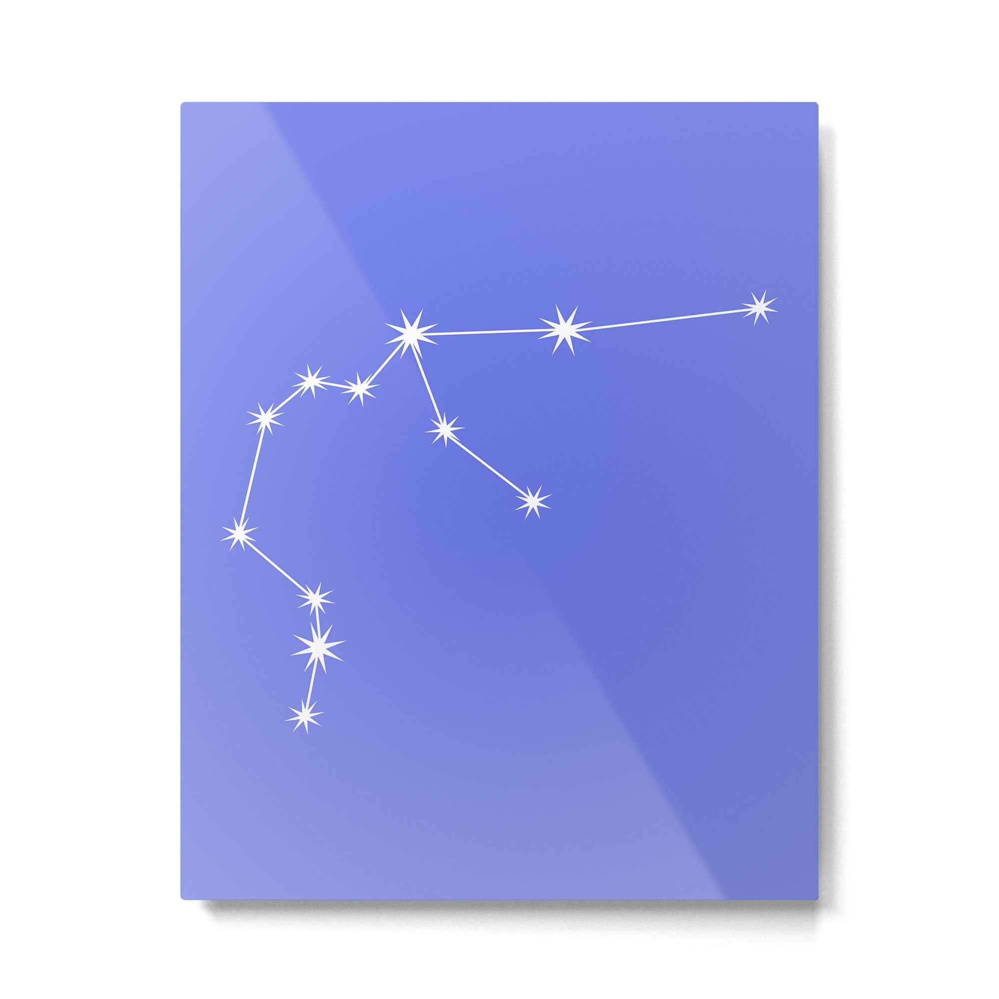 Aquarius Zodiac Star Constellation Line Art Periwinkle Purple Metal Print Gallery Image 6
