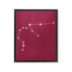 Aquarius Zodiac Star Constellation Line Art Pink Framed Canvas Print Gallery Image 8
