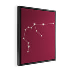 Aquarius Zodiac Star Constellation Line Art Pink Framed Canvas Print Gallery Image 2