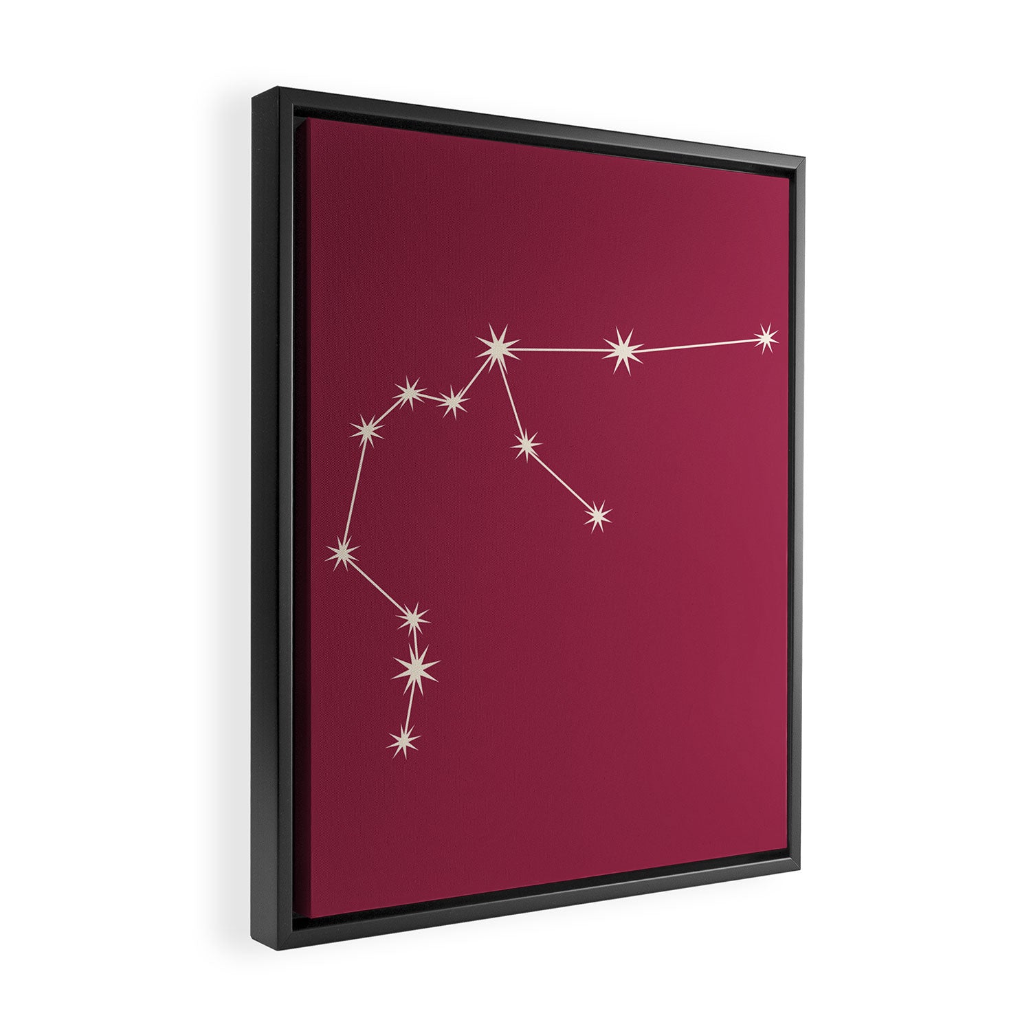 Aquarius Zodiac Star Constellation Line Art Pink Framed Canvas Print Gallery Image 2