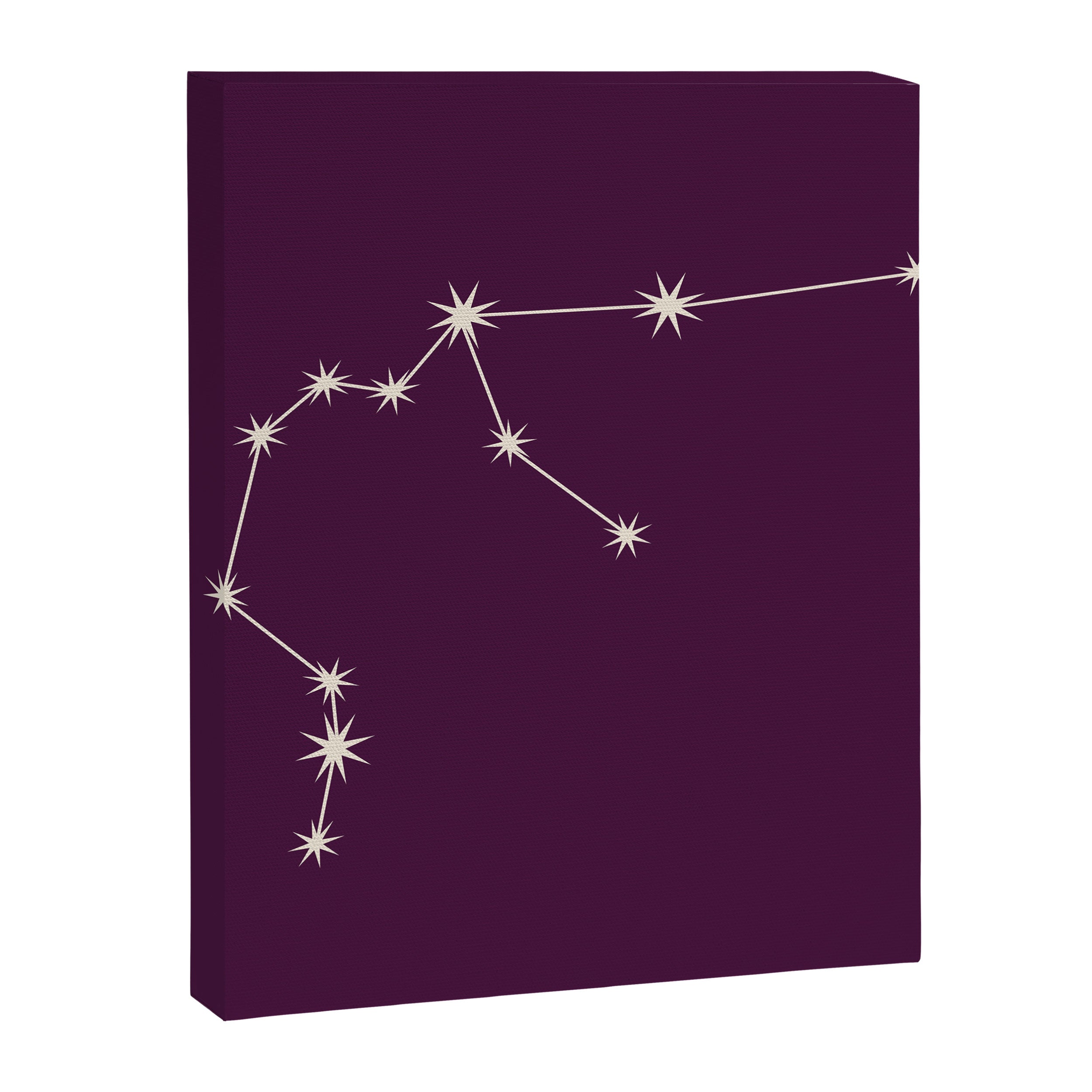 Aquarius Zodiac Star Constellation Line Art Plum Purple Canvas Print Gallery Image 8