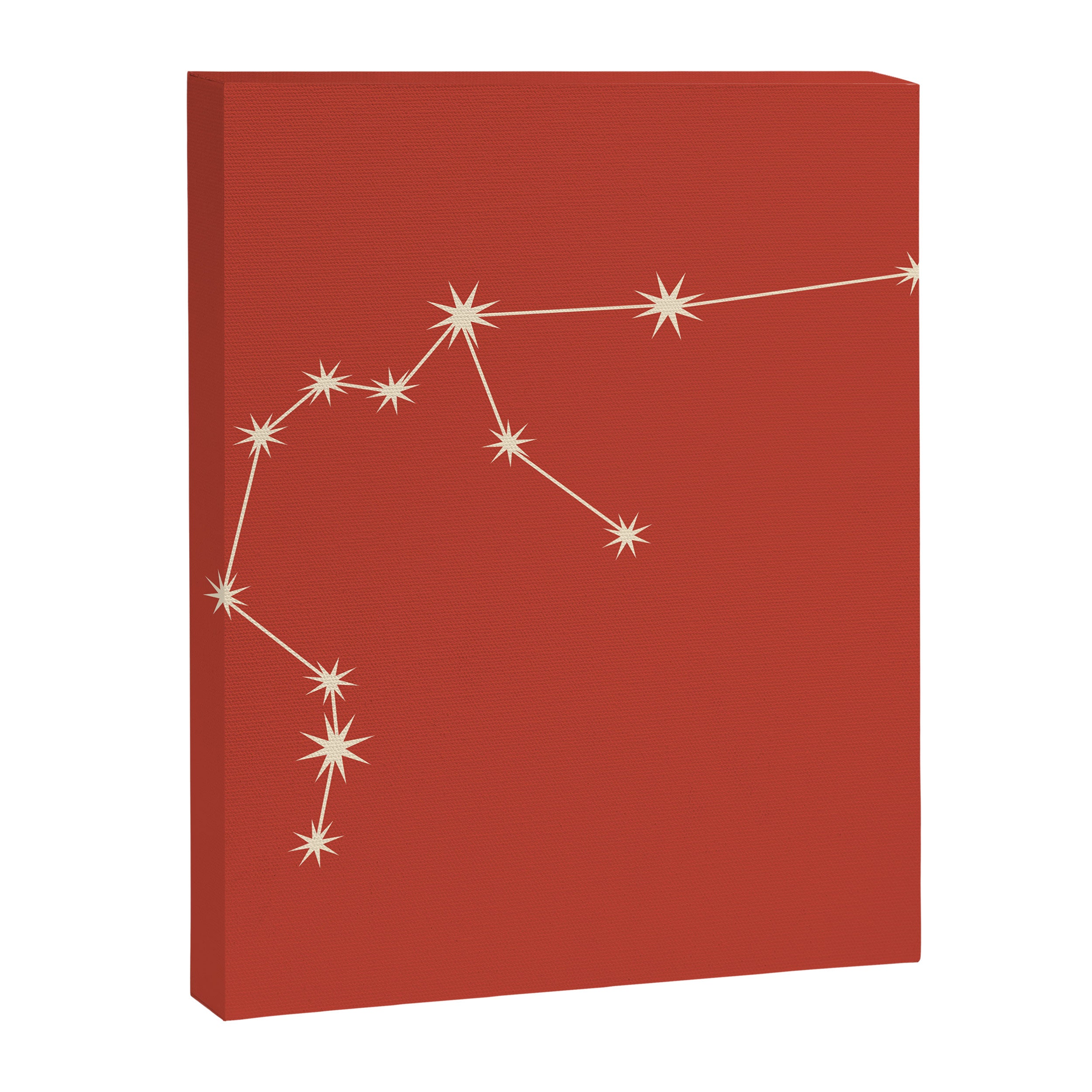 Aquarius Zodiac Star Constellation Line Art Red Canvas Print Gallery Image 8