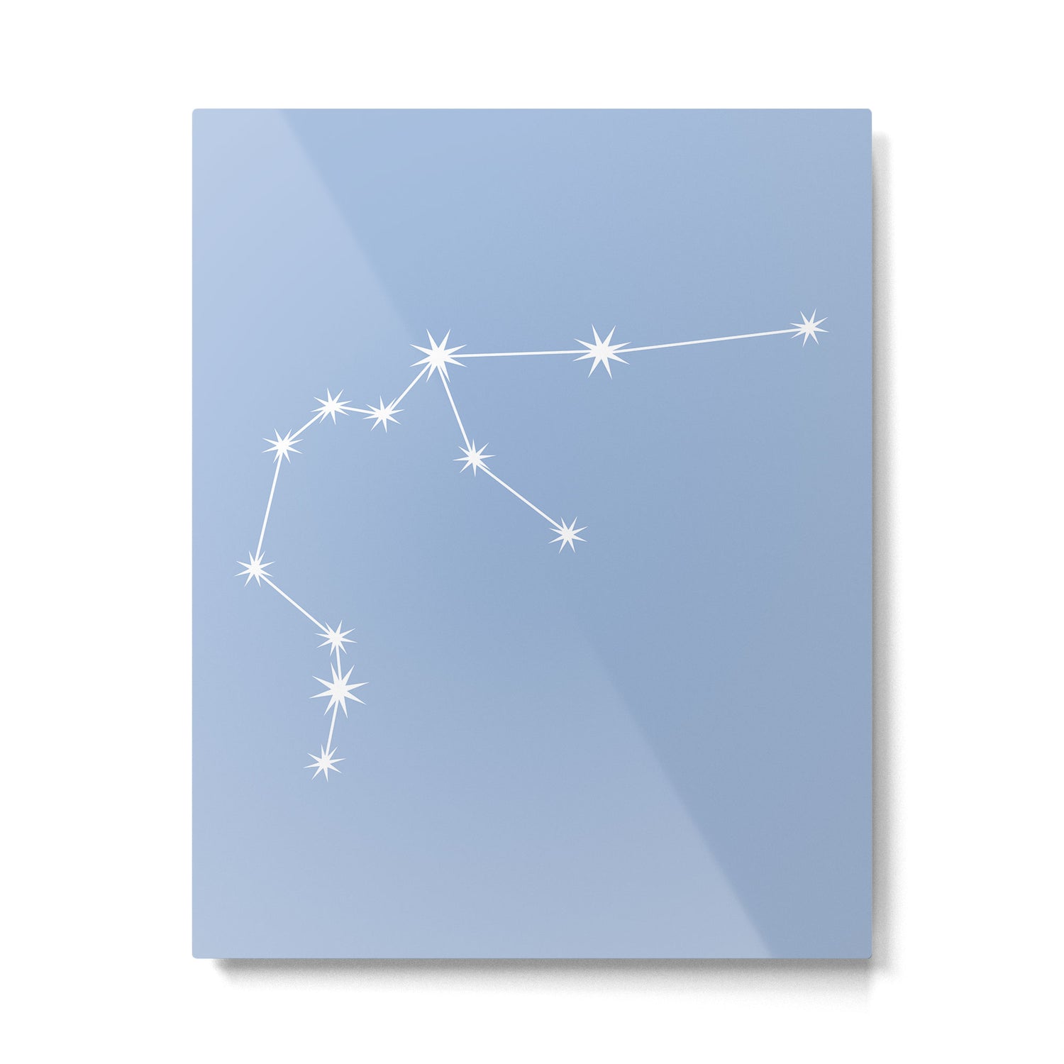 Aquarius Zodiac Star Constellation Line Art Sky Blue Metal Print Gallery Image 6