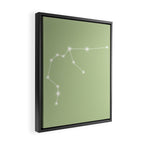 Aquarius Zodiac Star Constellation Line Art Soft Green Framed Canvas Print Gallery Image 2