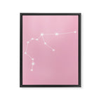 Aquarius Zodiac Star Constellation Line Art Soft Pink Framed Canvas Print Gallery Image 8