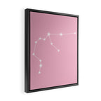 Aquarius Zodiac Star Constellation Line Art Soft Pink Framed Canvas Print Gallery Image 2