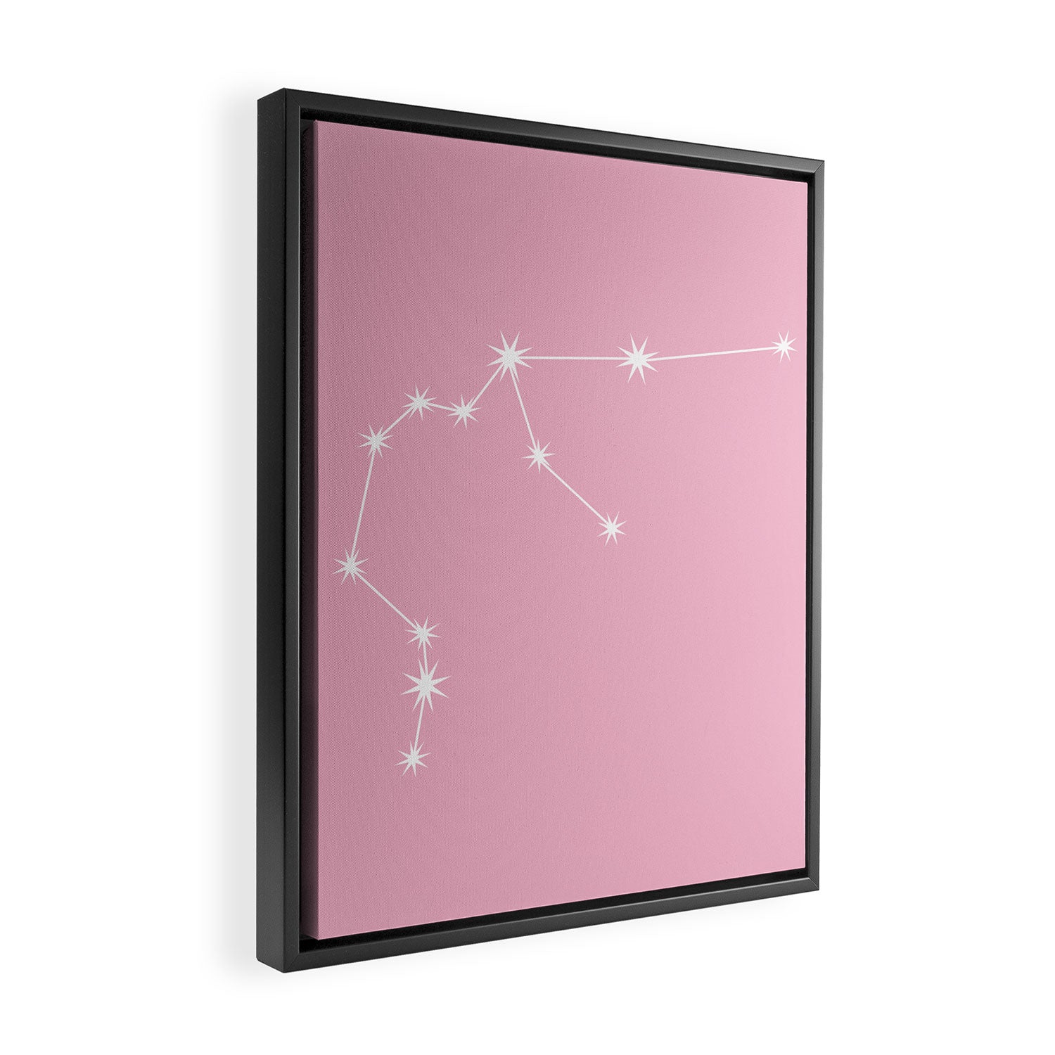 Aquarius Zodiac Star Constellation Line Art Soft Pink Framed Canvas Print Gallery Image 2
