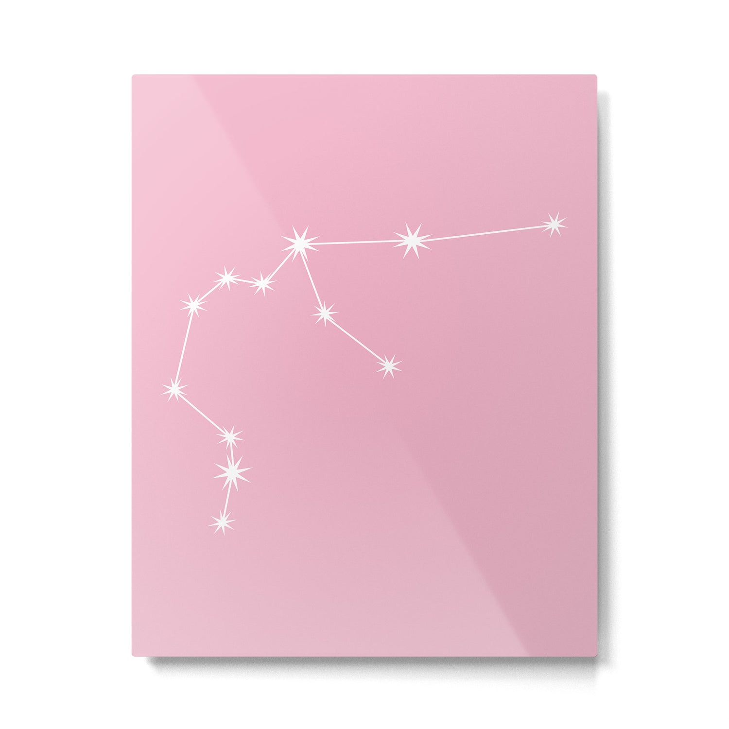 Aquarius Zodiac Star Constellation Line Art Soft Pink Metal Print Gallery Image 6