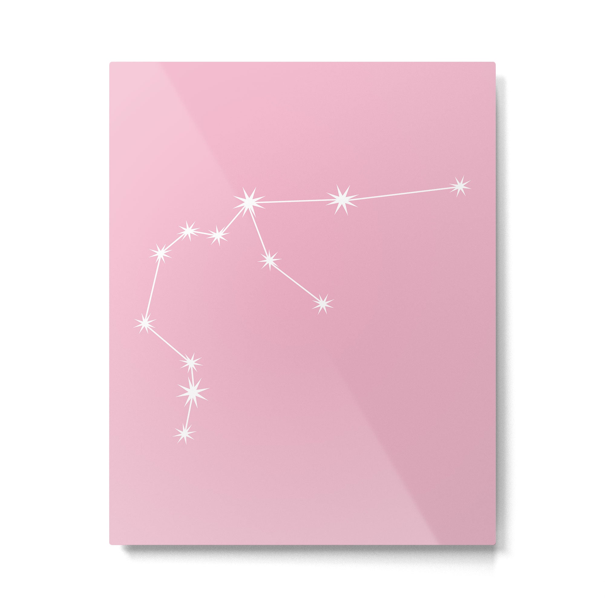 Aquarius Zodiac Star Constellation Line Art Soft Pink Metal Print Gallery Image 6