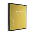 Aquarius Zodiac Star Constellation Line Art Soft Yellow Framed Canvas Print Gallery Image 2