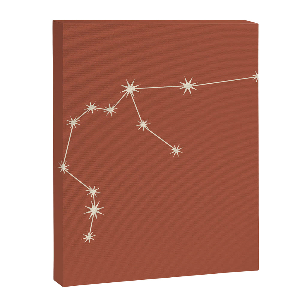 Aquarius Zodiac Star Constellation Line Art Terracotta Red Canvas Print Gallery Image 8
