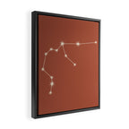 Aquarius Zodiac Star Constellation Line Art Terracotta Red Framed Canvas Print Gallery Image 2