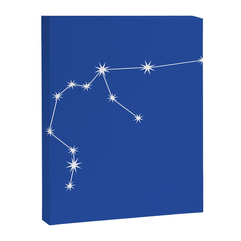 Aquarius Zodiac Star Constellation Line Art Vibrant Blue Canvas Print Gallery Image 8