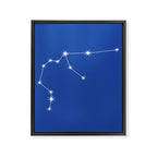Aquarius Zodiac Star Constellation Line Art Vibrant Blue Framed Canvas Print Gallery Image 8