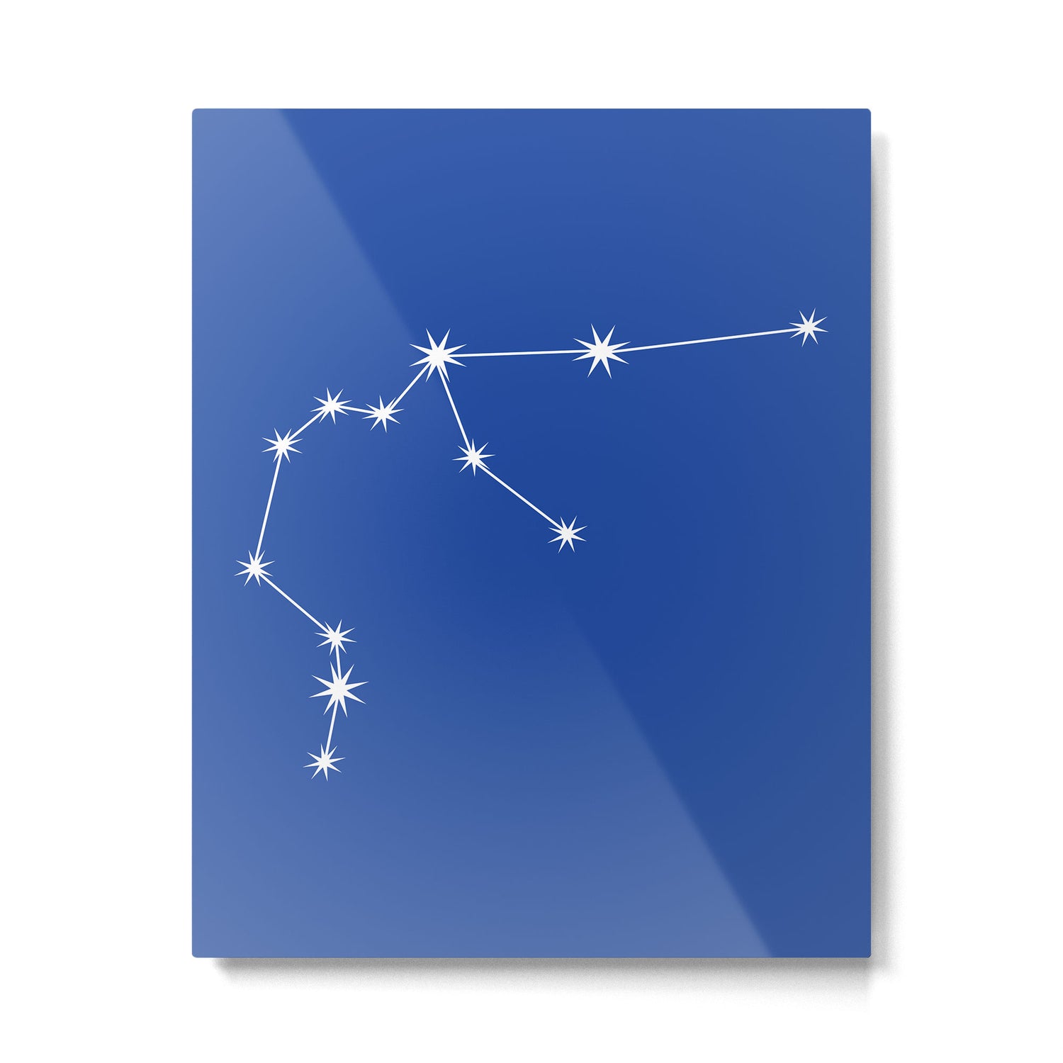 Aquarius Zodiac Star Constellation Line Art Vibrant Blue Metal Print Gallery Image 6