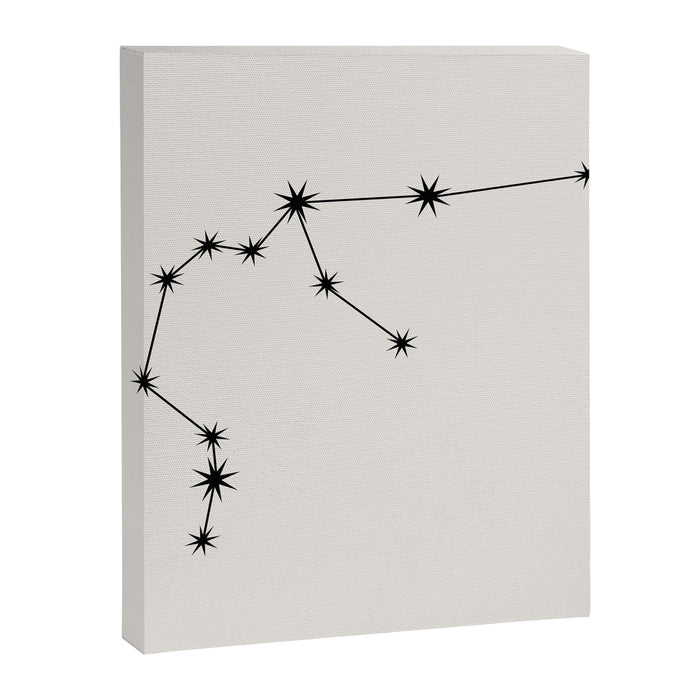 Aquarius Zodiac Star Constellation Line Art White Canvas Print Gallery Image 1
