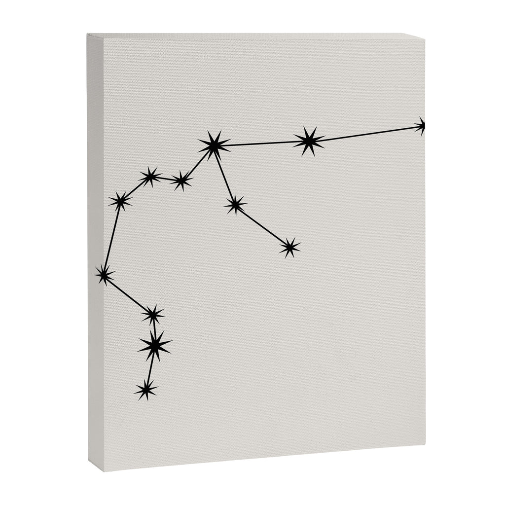 Aquarius Zodiac Star Constellation Line Art White Canvas Print Gallery Image 8