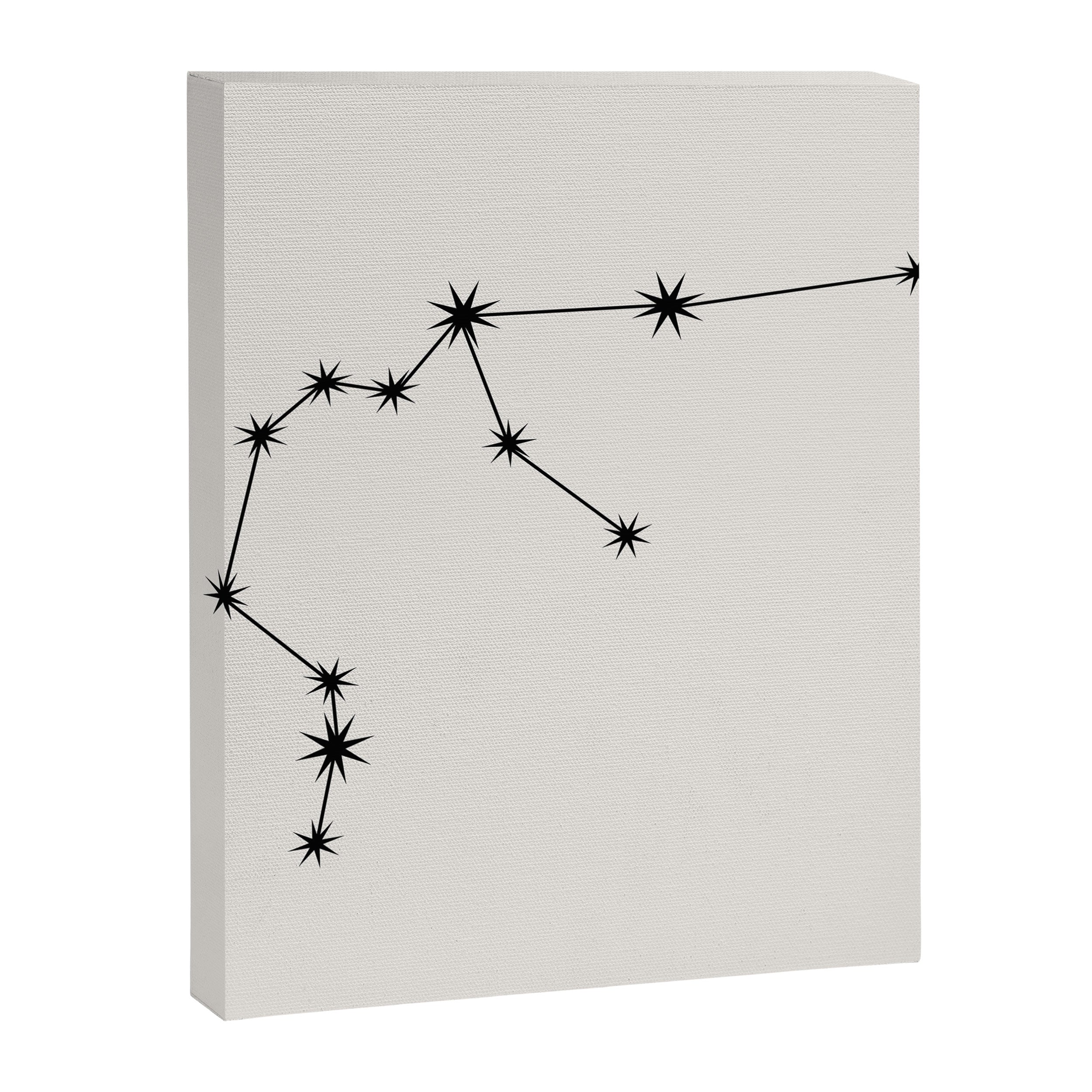 Aquarius Zodiac Star Constellation Line Art White Canvas Print Gallery Image 8
