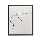 Aquarius Zodiac Star Constellation Line Art White Framed Canvas Print Gallery Image 8