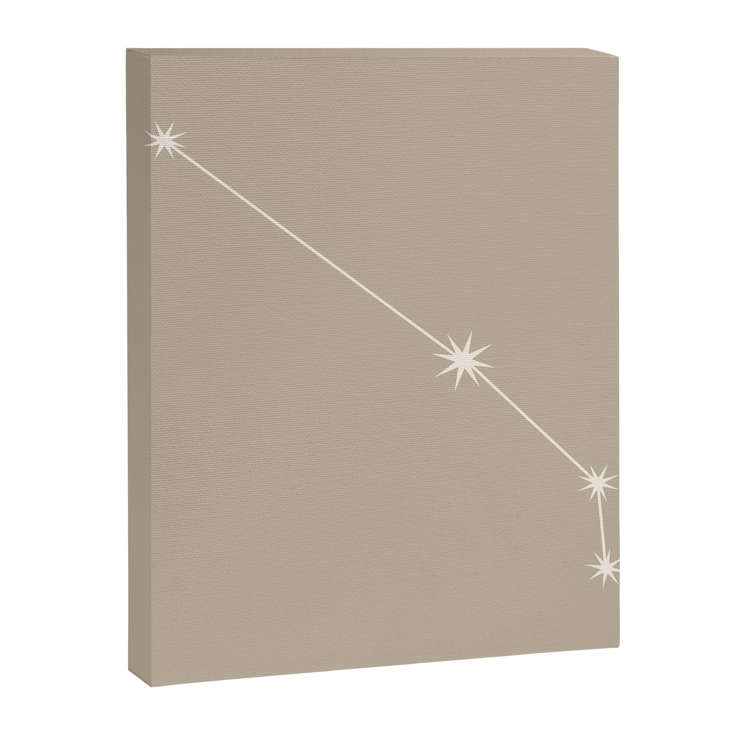 Aries Zodiac Star Constellation Line Art Beige Canvas Print Gallery Image 8