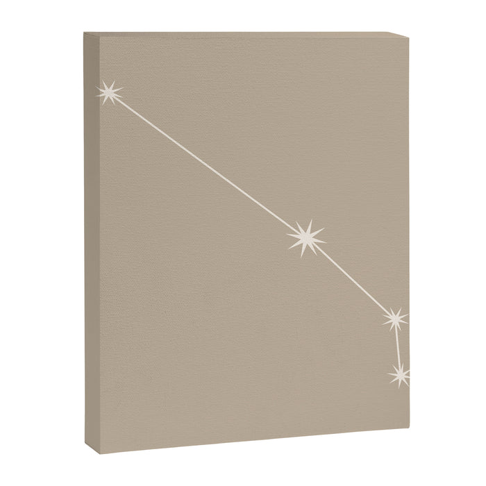 Aries Zodiac Star Constellation Line Art Beige Canvas Print Gallery Image 1