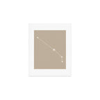 Aries Zodiac Star Constellation Line Art Beige Art Print Gallery Image 1