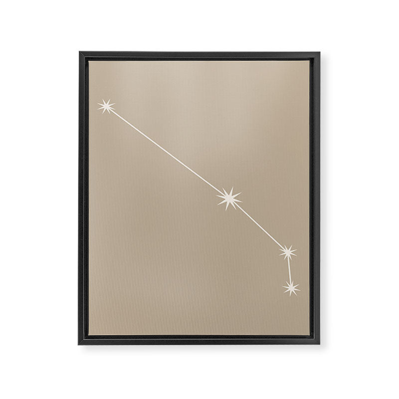 Aries Zodiac Star Constellation Line Art Beige Framed Canvas Print Gallery Image 8