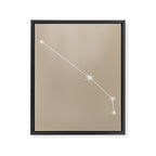 Aries Zodiac Star Constellation Line Art Beige Framed Canvas Print Gallery Image 8