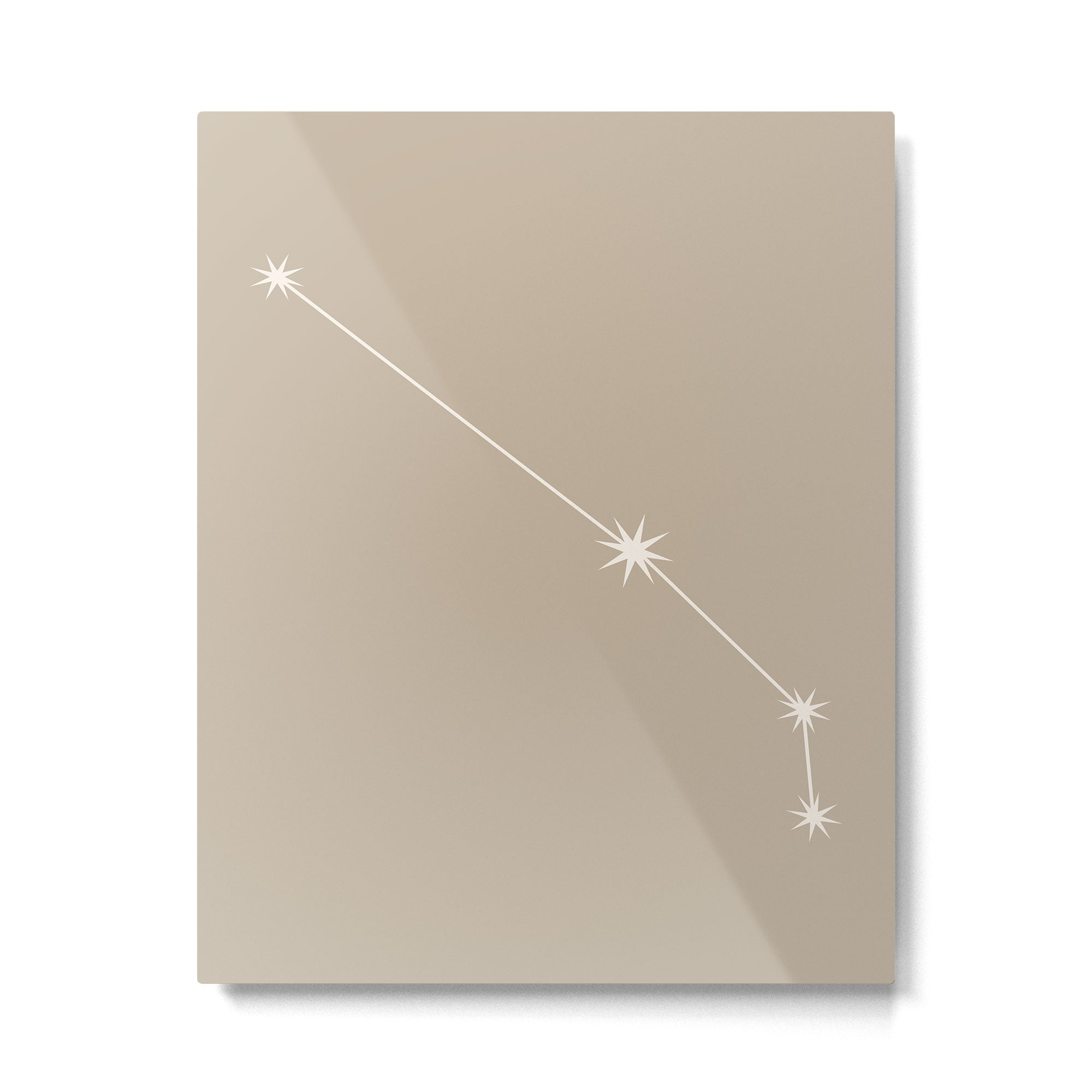 Aries Zodiac Star Constellation Line Art Beige Metal Print Gallery Image 6