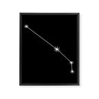 Aries Zodiac Star Constellation Line Art Black Framed Canvas Print Gallery Image 8