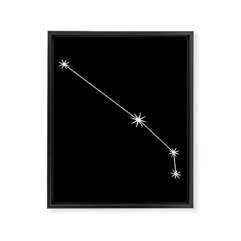 Aries Zodiac Star Constellation Line Art Black Framed Canvas Print Gallery Image 8
