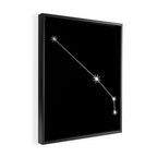 Aries Zodiac Star Constellation Line Art Black Framed Canvas Print Gallery Image 2