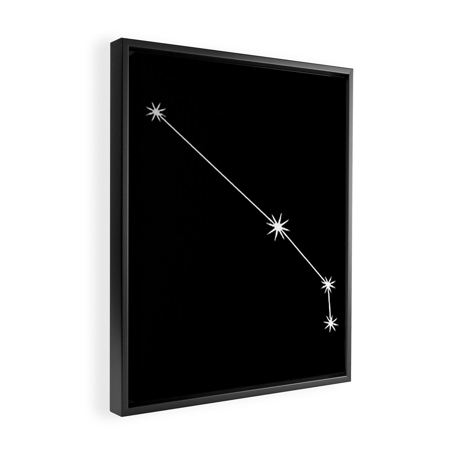 Aries Zodiac Star Constellation Line Art Black Framed Canvas Print Gallery Image 2