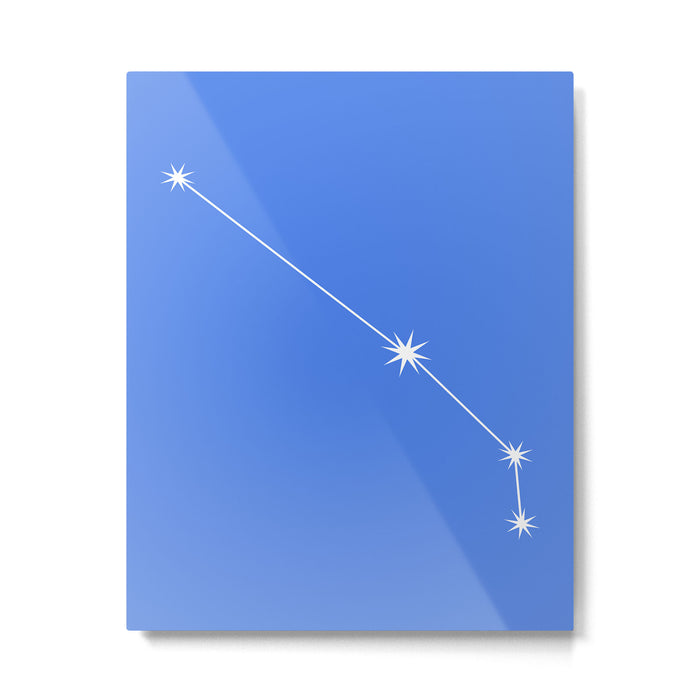 Aries Zodiac Star Constellation Line Art Bright Blue Metal Print Gallery Image 1