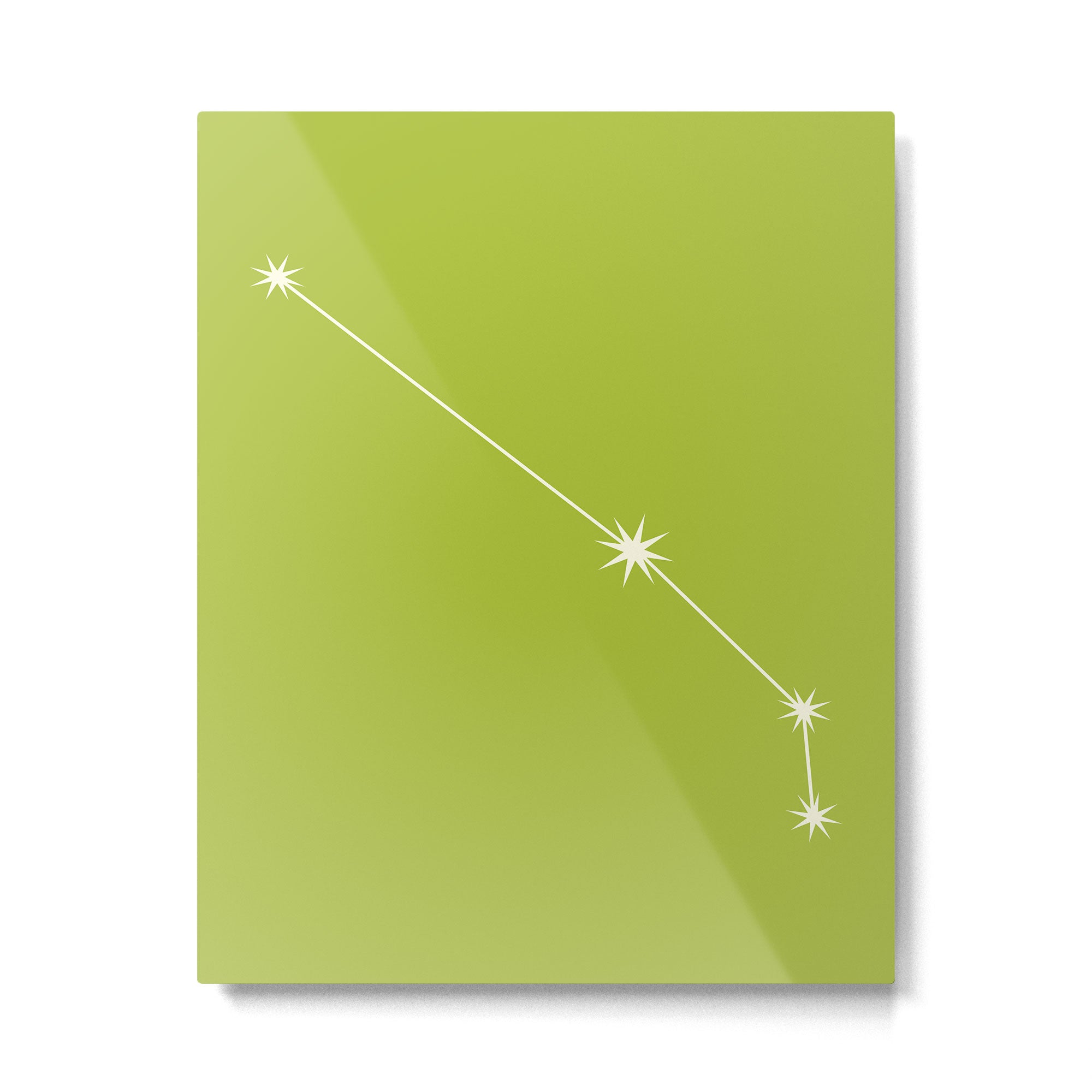 Aries Zodiac Star Constellation Line Art Chartreuse Green Metal Print Gallery Image 6