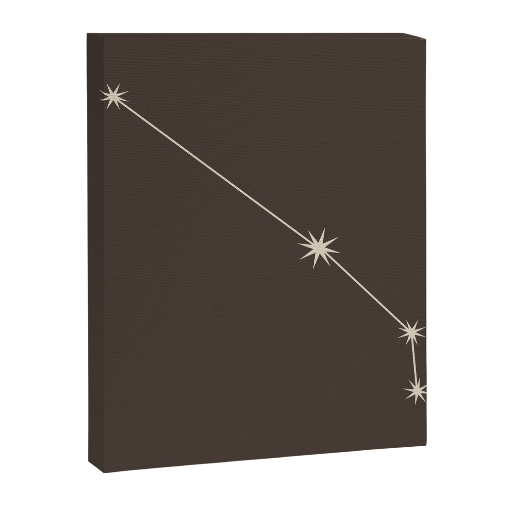 Aries Zodiac Star Constellation Line Art Coffee Brown Canvas Print Gallery Image 8