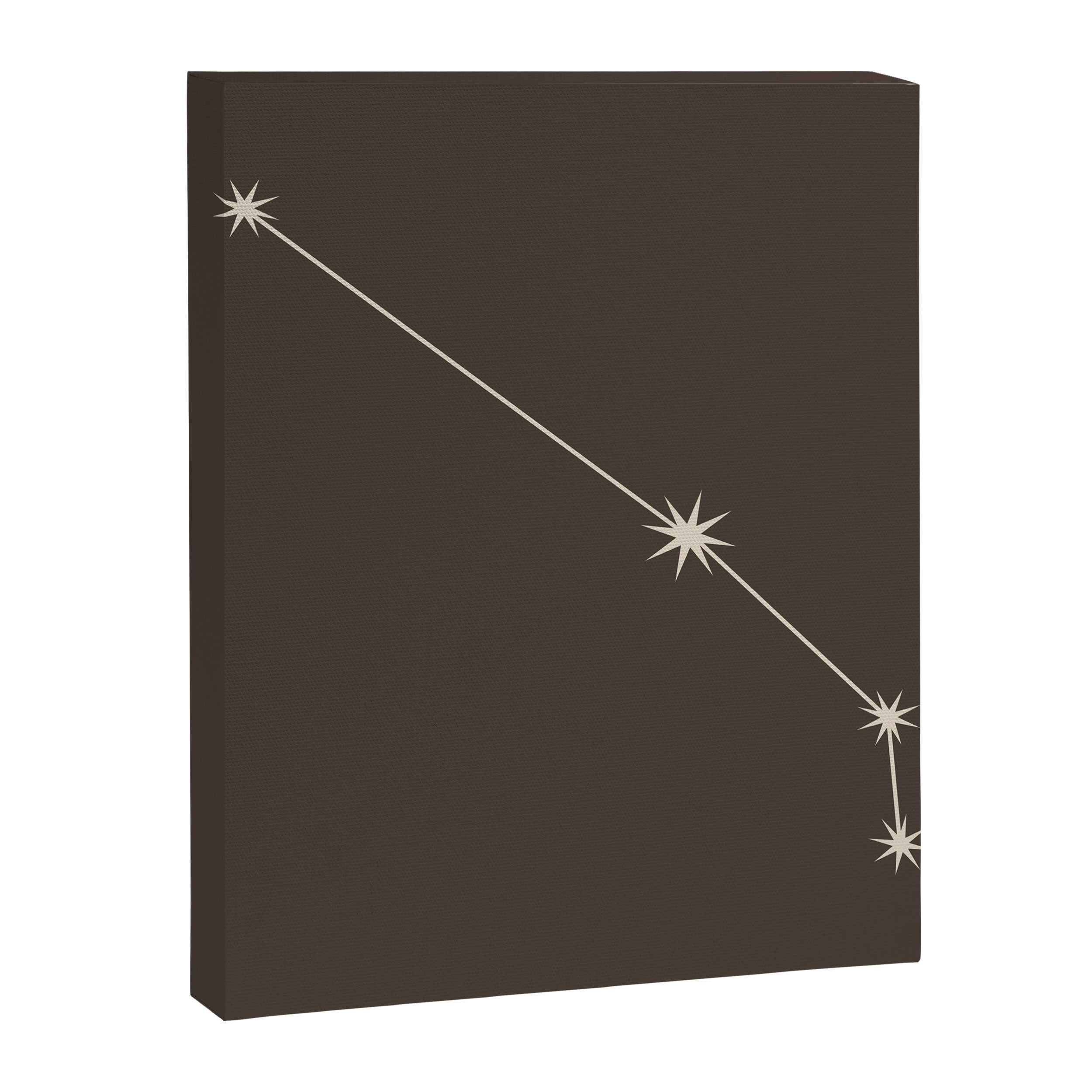 Aries Zodiac Star Constellation Line Art Coffee Brown Canvas Print Gallery Image 8