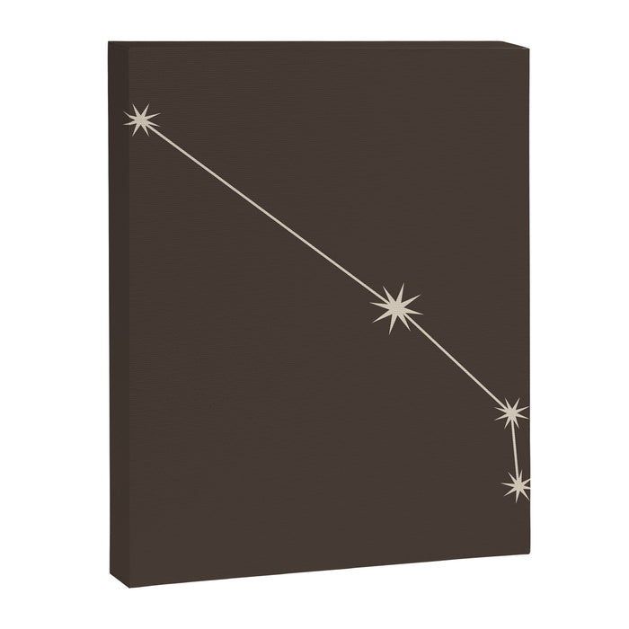 Aries Zodiac Star Constellation Line Art Coffee Brown Canvas Print Gallery Image 1