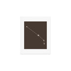 Aries Zodiac Star Constellation Line Art Coffee Brown Art Print Gallery Image 1