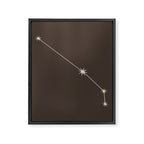 Aries Zodiac Star Constellation Line Art Coffee Brown Framed Canvas Print Gallery Image 8