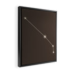 Aries Zodiac Star Constellation Line Art Coffee Brown Framed Canvas Print Gallery Image 2