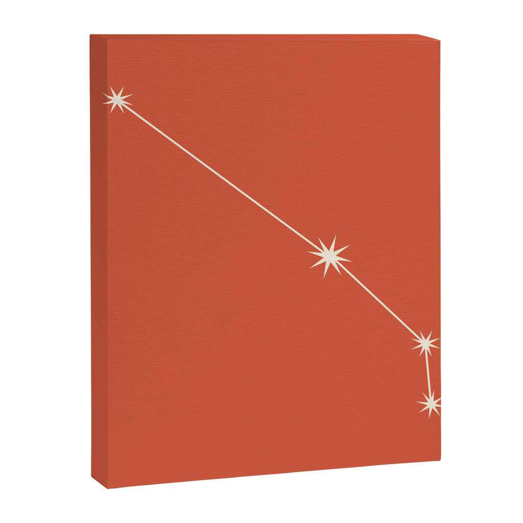 Aries Zodiac Star Constellation Line Art Coral Red Canvas Print Gallery Image 8
