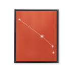 Aries Zodiac Star Constellation Line Art Coral Red Framed Canvas Print Gallery Image 8