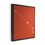 Aries Zodiac Star Constellation Line Art Coral Red Framed Canvas Print Gallery Image 2