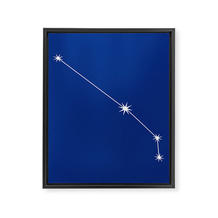 Aries Zodiac Star Constellation Line Art Dark Blue Framed Canvas Print Gallery Image 1