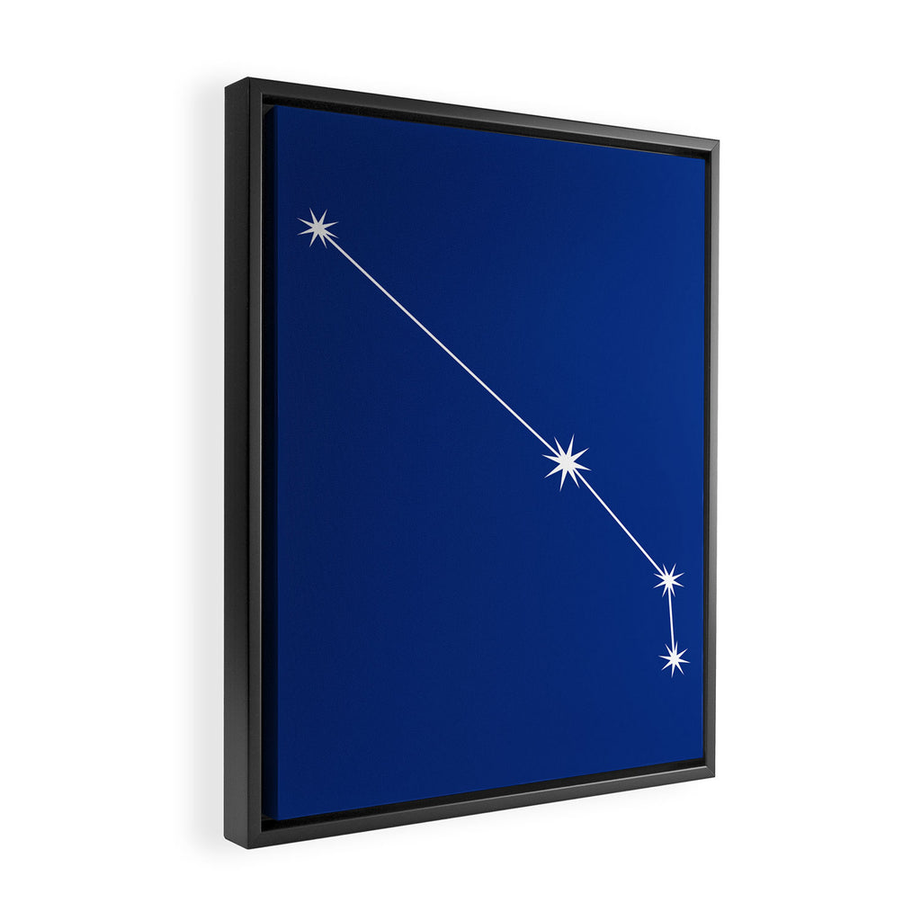 Aries Zodiac Star Constellation Line Art Dark Blue Framed Canvas Print Gallery Image 2