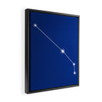 Aries Zodiac Star Constellation Line Art Dark Blue Framed Canvas Print Gallery Image 2