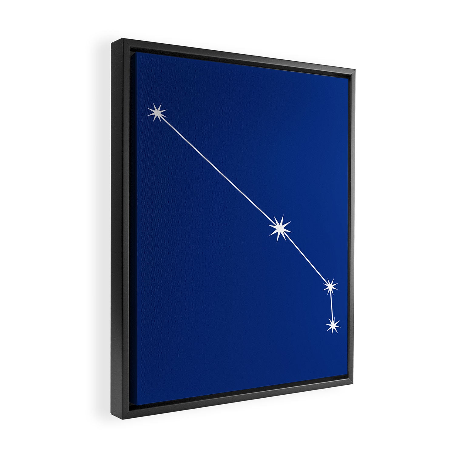 Aries Zodiac Star Constellation Line Art Dark Blue Framed Canvas Print Gallery Image 2
